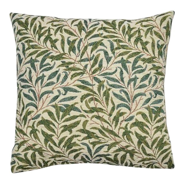 Willow Bough Green Tapestry Cushion With Feather Filler - 33x33cm (13"x13") For Sale