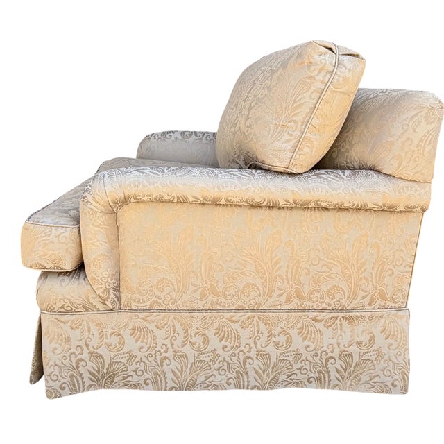 Randolph & Hein Down Filled Roll Arm Club Chair With. It was freshly upholstered with- Nancy Corzine matelasse gold...