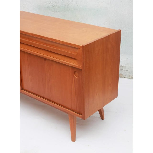 Wood Vintage Sideboard in Cherry Wood with Sliding Doors, 1955 For Sale - Image 7 of 10