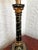 Mid 20th Century Mid 20th Century Neoclassical Black and Gold Corinthian Column Lamp With Hand Painted Florals and Pleated Shade For Sale - Image 5 of 9