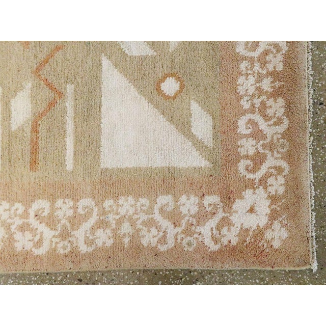 Textile Galerie Shabab Collection Mid-20th Century, Handmade Indian Cotton Agra Accent Rug For Sale - Image 7 of 8
