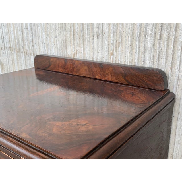 Early 20th Century Pair of Art Deco Side Cabinets or Nightstands with Carved Ebonized Base For Sale - Image 13 of 18