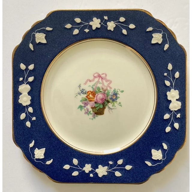 Late 19th Century Wedgwood Queen’s Ivory Blue and White Plates- Set of 4 For Sale In Orlando - Image 6 of 10