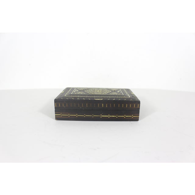 Vintage Inlaid Wood Bone Inlay Box For Sale - Image 6 of 14