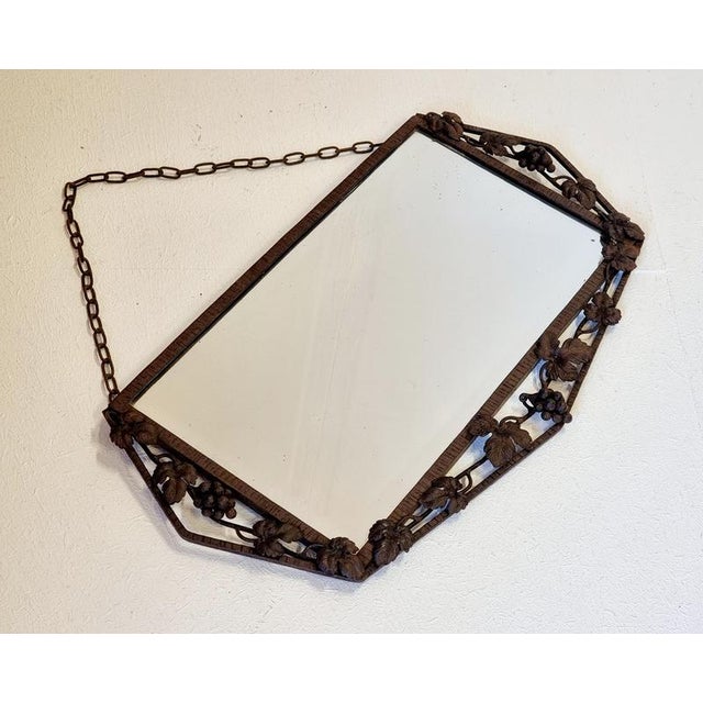 1930s French Art Deco Iron Mirror, 1930s For Sale - Image 5 of 9