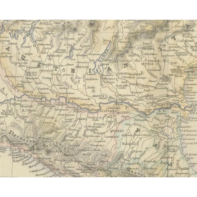 19th Century Antique Map of Italy with Sicily, Malta and Bay of Naples Insets, 1860 For Sale - Image 5 of 8