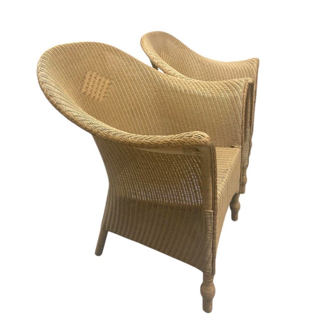 2000 - 2009 Pair of Vintage Lloyd Loom Terrace / Garden Conservatory Chairs For Sale - Image 5 of 7