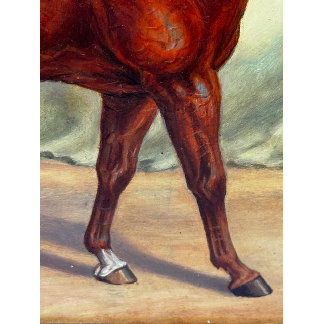 English Victorian Sporting Oil Painting of an Arabian Horse in the Bombay Stables, India, c.1900 For Sale - Image 13 of 18