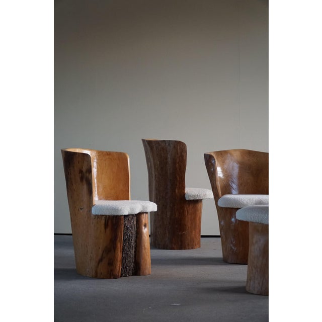 Scandinavian Modern Stump Dining Chairs, Sweden, 1980s, Set of 4 For Sale - Image 3 of 18