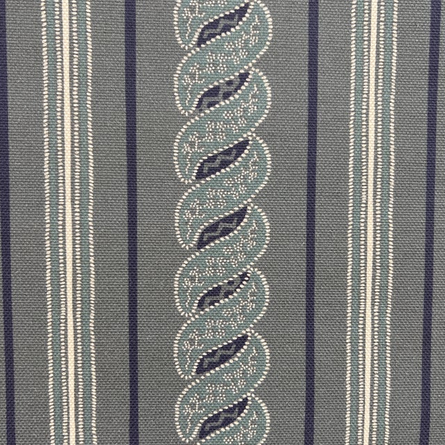 Casa Lopez Carolina Irving Denim Blue Menerbes Stripe Solution Dyed Acrylic All Season Fabric- 7 Yards For Sale