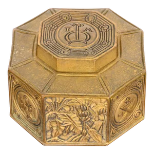 Tiffany Studios New York Bookmark Pattern Bronze Doré Inkwell