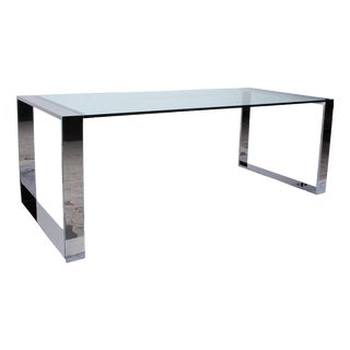 Ring Glass Dining Table in Silver from Orsenigo For Sale