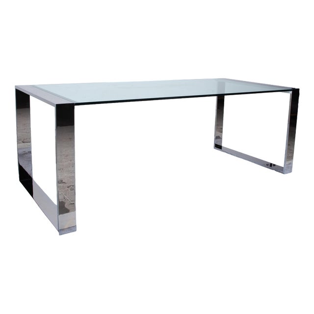 Ring Glass Dining Table in Silver from Orsenigo For Sale