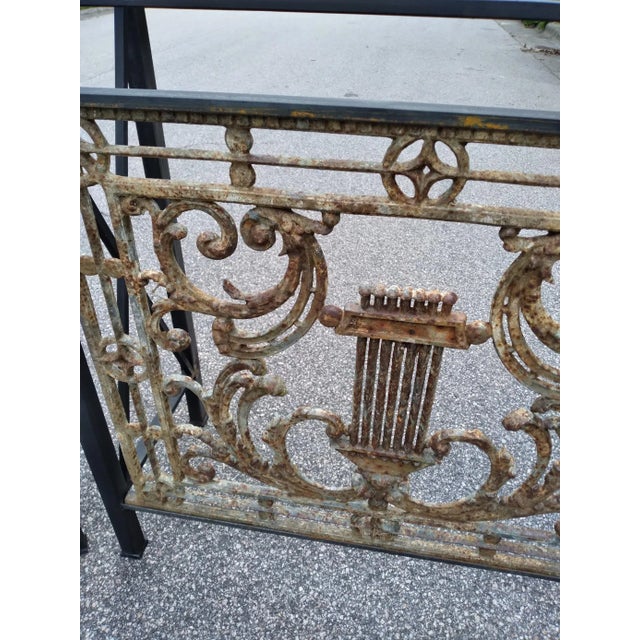 2020s French Iron Gate Artifact Console For Sale - Image 5 of 7