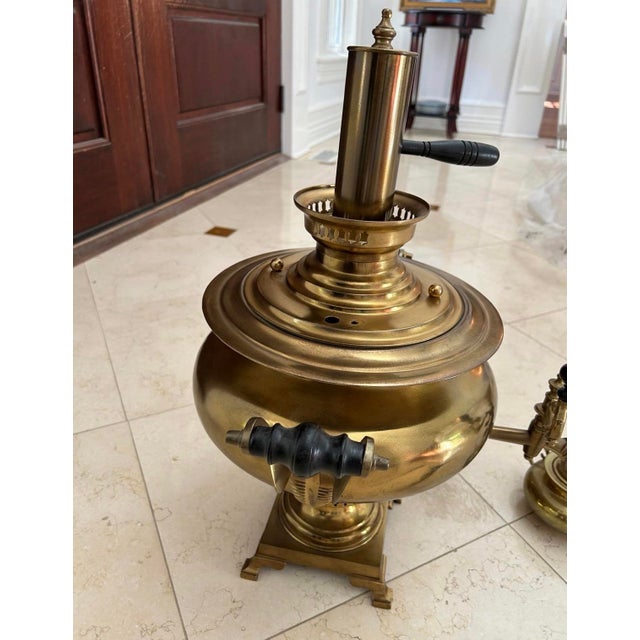 Antique Imperial Russian Brass Samovar Circa Late 19 Century For Sale In New York - Image 6 of 9
