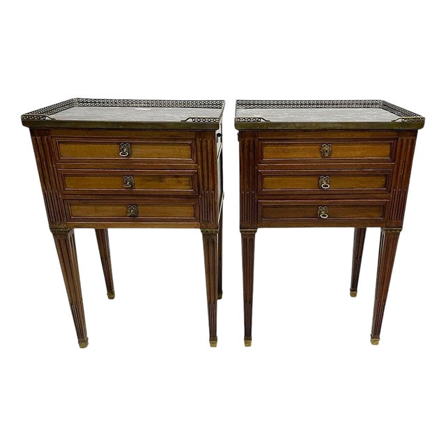 French Lowboy Side Tables, 1880, Set of 2 For Sale