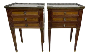 French Lowboy Side Tables, 1880, Set of 2