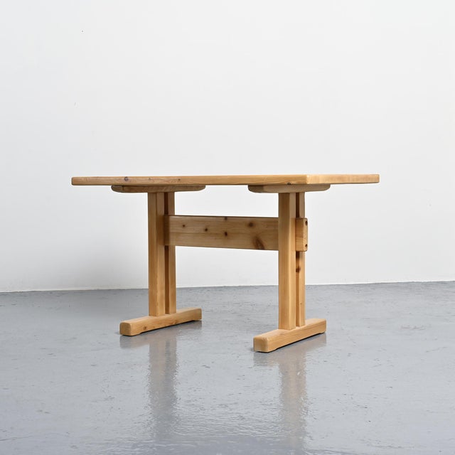 Pine Dining Table for Les Arcs, France, 1970s For Sale - Image 4 of 13
