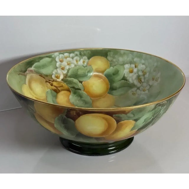 Antique Jean Pouyat Limoges Punch Bowl, Hand-Painted With Original Figural Stand, France For Sale - Image 15 of 16