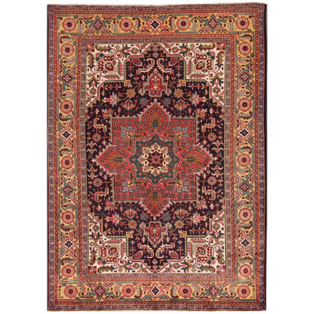 Early 20th Century Early 20th Century Vintage Persian Heriz Multicolor Handmade Wool Rug For Sale - Image 5 of 5