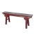 Vintage Brick Red Rural Village Rustic Slim Wood Seating Bench For Sale - Image 4 of 9