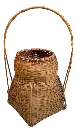 Japanese Bamboo Hanakago Ikebana Flower Basket, 1960s