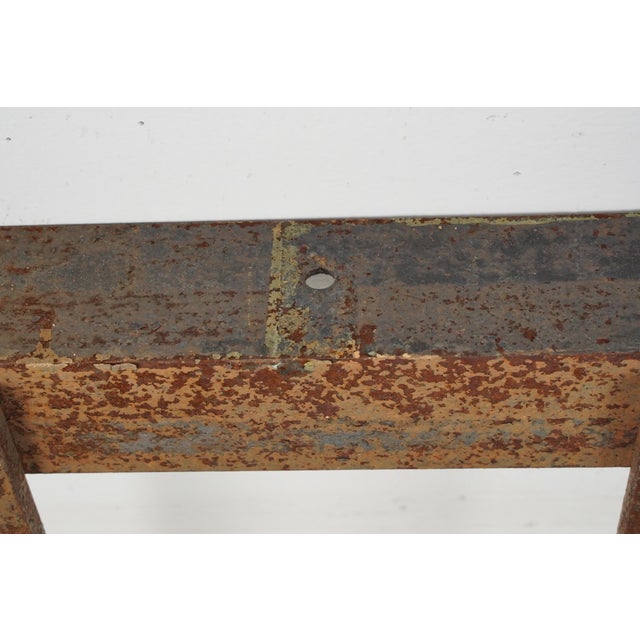 Antique Wrought Iron Industrial Wall Rail Rack For Sale - Image 10 of 10