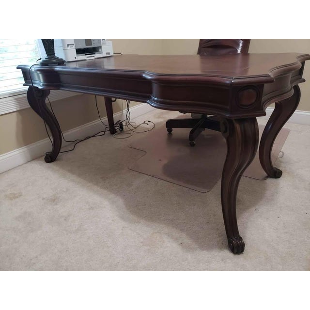 Brown Hooker Seven Seas Desk With Leather Inlay For Sale - Image 8 of 10