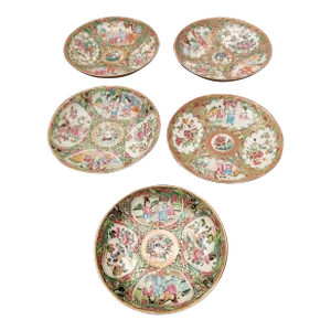 Set of Five Antique Chinese Porcelain Assorted Plates