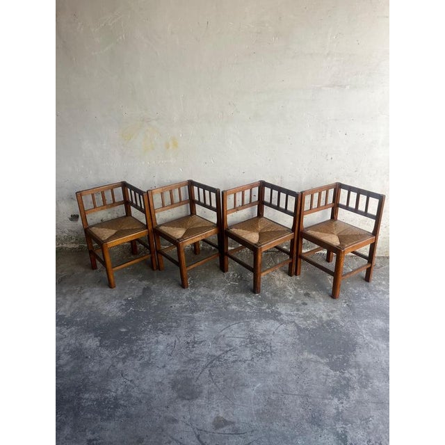 Brutalist Oak Armchairs, 1950s, Set of 4 For Sale - Image 11 of 11