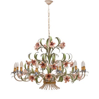 Florentine Chandelier with 12 Lights, 1970s For Sale