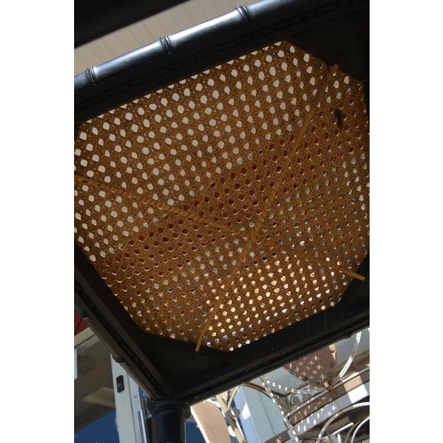 Pair Black Bamboo & Cane Colonial Noir Side / Dining Chairs For Sale - Image 16 of 17