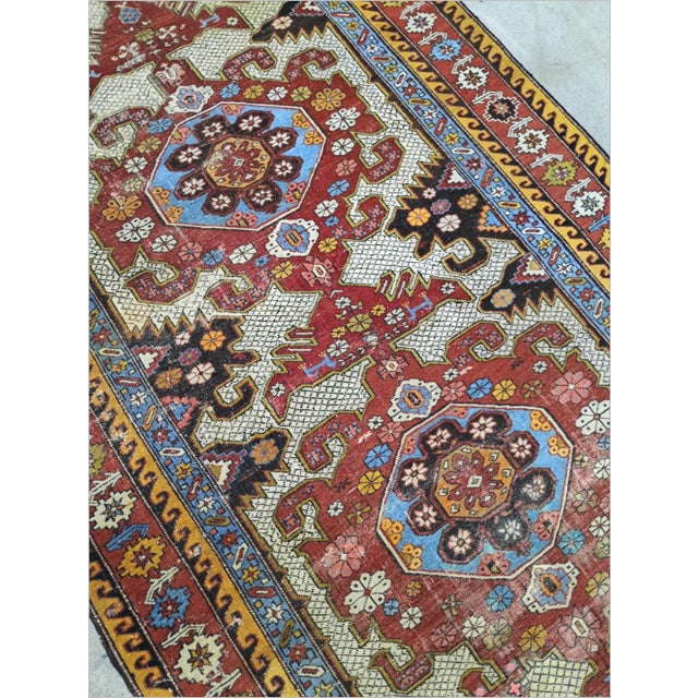 Antique Hand-Knotted Caucasian Rug 3'10"x 7'8" For Sale - Image 11 of 15