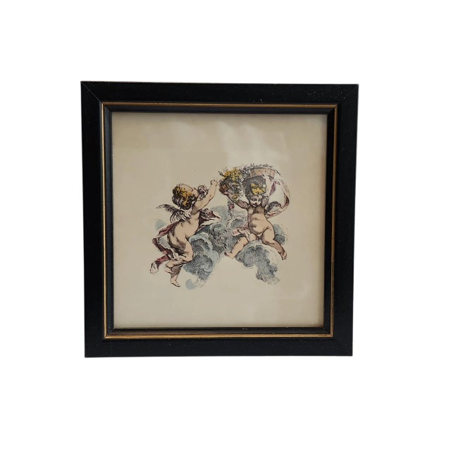 Boucher 1960s Heavenly Angels Jacques Gabriel Huquier Reproduction Prints - Set of Four For Sale - Image 4 of 9