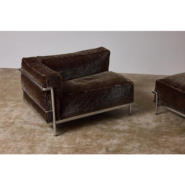Metal ‘LC3 Chair and Ottoman by Le Corbusier for Cassina, 1980s, Set of 2 For Sale - Image 7 of 12