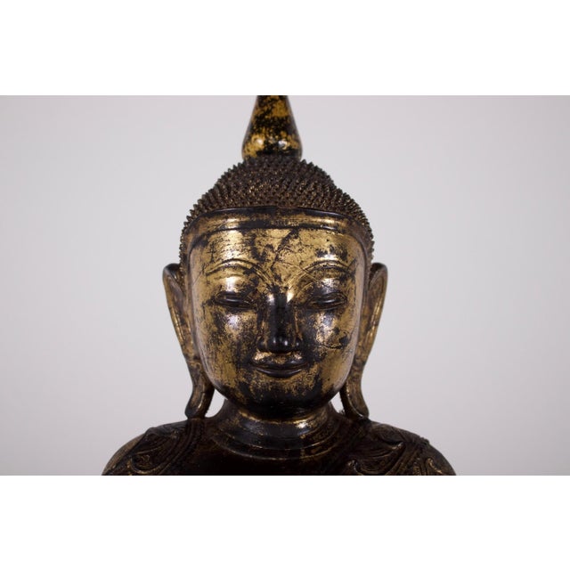 Unknown, Shan Buddha in Bhumisparsha Mudra, 1800s, Wood For Sale - Image 5 of 7