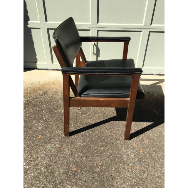 Mid 20th Century Boling Chair Company Faux Leather Arm Chair For Sale In Greenville, SC - Image 6 of 11
