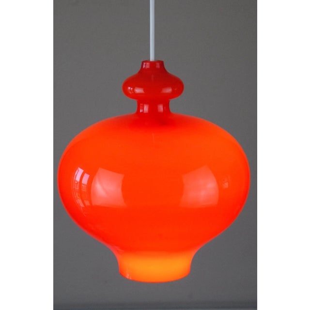 Mid-Century Modern Vintage Glass Oplight 62 Pendant Lamp by Hans Agne Jakobsson for AB Markaryd / Flygsfors of Sweden For Sale - Image 3 of 10