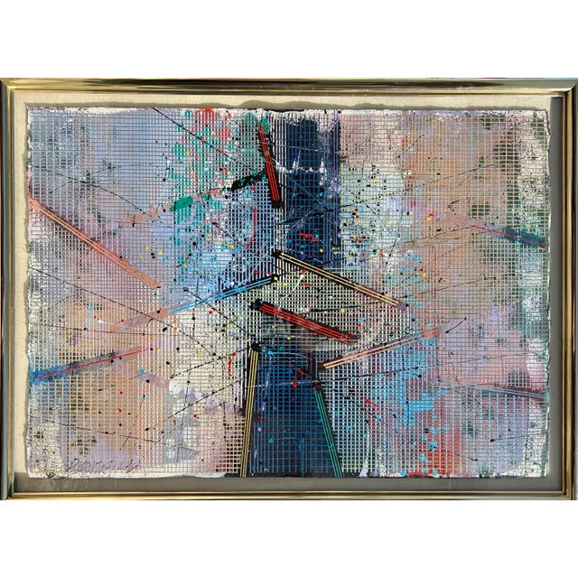 Paul E. Maxwell (1925–2015) This is a unique painting on either paper or canvas. It is framed in a gold toned metal frame...