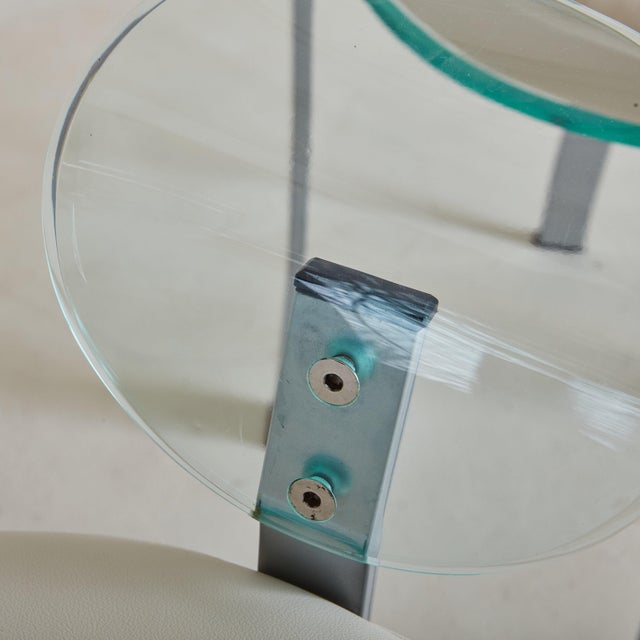 Postmodern Acrylic Dining or Accent Chair with Leather Cushion, France 1980s For Sale - Image 10 of 12