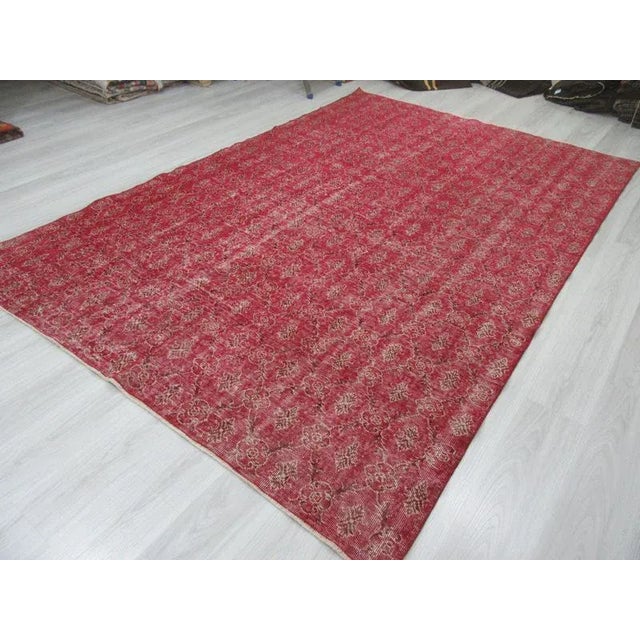 Vintage Floral Turkish Deco Rug - 7' x 10'2" For Sale - Image 4 of 6