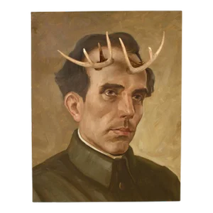 Altered Vintage Oil Painting of a Man