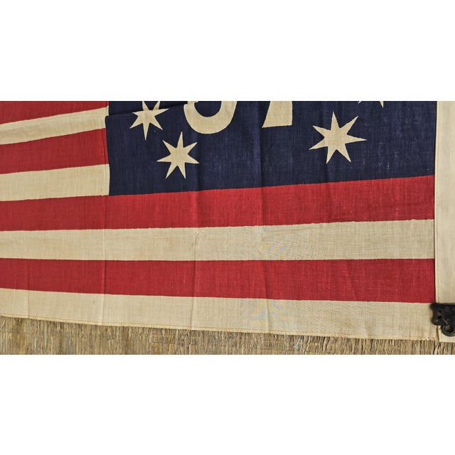 Vintage Bennington 76 Flag Bicentennial Americana Patriotic Folk Art Banner 36 X 24 For Sale - Image 9 of 13