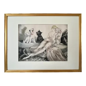 Original Louis Icart Artwork Watercolor Pen and Ink and Pencil Perfect Harmony C. 1931 Art Deco