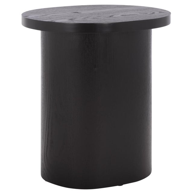 Wood Ekon Round End Table in Black For Sale - Image 7 of 9
