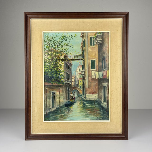 Italian Artist, Venice Canal, Original Oil Painting, 1960s, Framed For Sale - Image 18 of 18