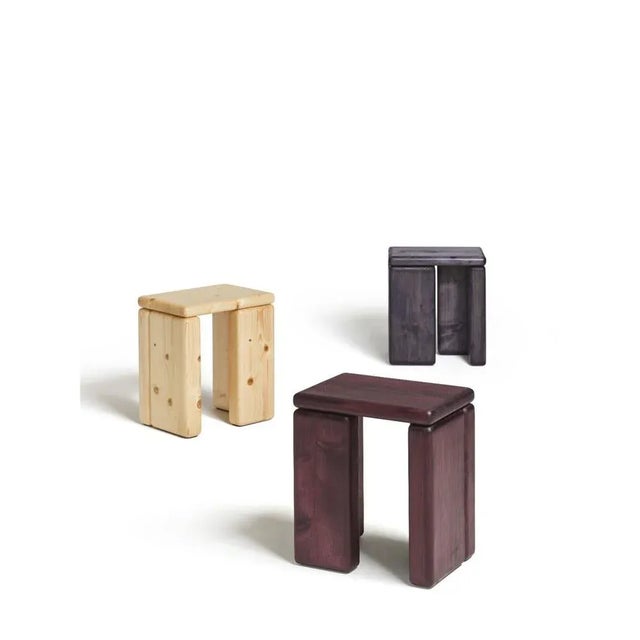 Contemporary Timber Stool in Wood by Onno Adriaanse For Sale - Image 3 of 8