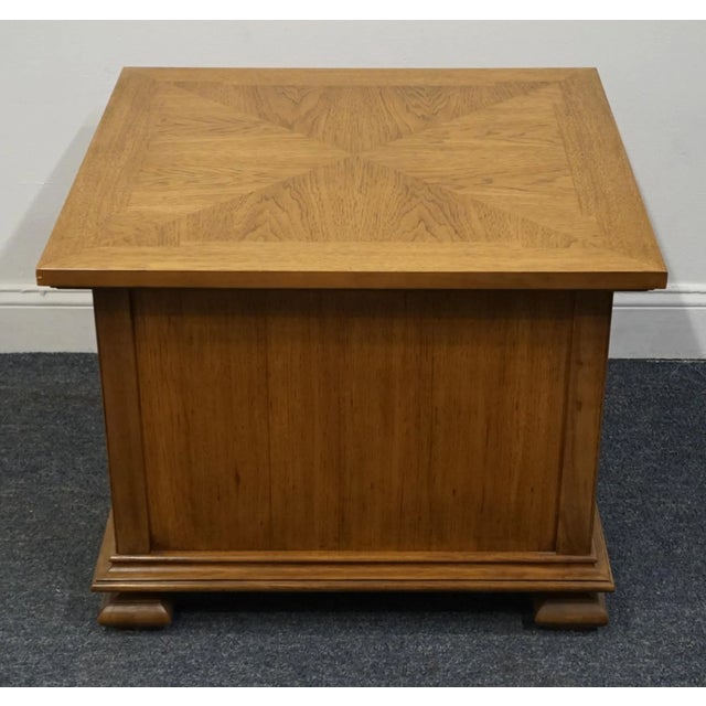 Brown Thomasville Furniture Monterey Collection Spanish Mediterranean 28" Square Accent Storage End Table For Sale - Image 8 of 9