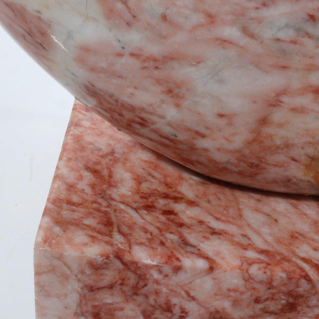 1980s Modern Free Form Abstract Pink Marble Sculpture For Sale - Image 9 of 10