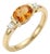 Natural Citrine Cz Ring • Dainty Stacking Gemstone Ring • November Birthstone Jewelry Us 7 For Sale